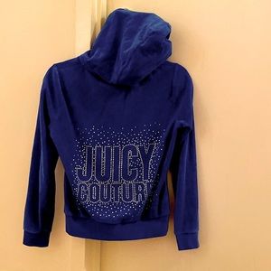 Juicy Couture Bedazzled Blue Hoodie Sweatshirt size XS
